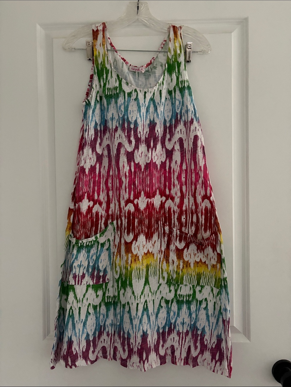 Fresh Produce Rainbow Tie-Dye Tent Dress swim coverup sz S